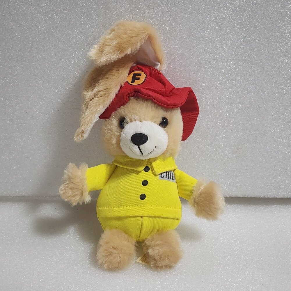 Dan Dee Fire Chief Tan Bunny Rabbit‎ Plush 11"